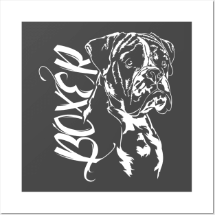 German Boxer dog portrait dog lovers Posters and Art